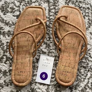 NWT a new day leon cork slides size 6